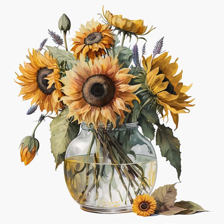 Sunny Embrace: Sunflowers in a Mason Jar
