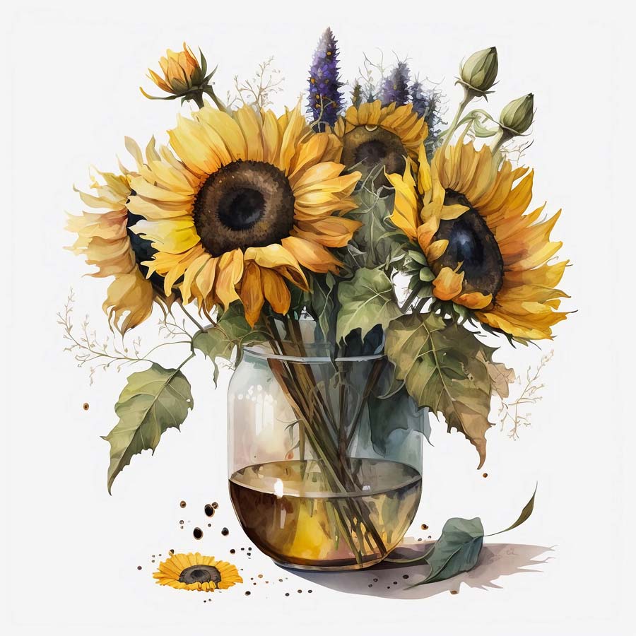 Sunny Embrace: Sunflowers in a Mason Jar