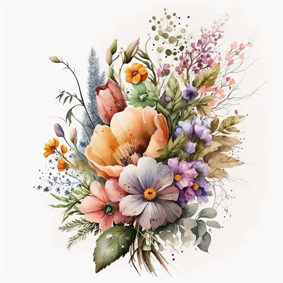 Blossoms in Harmony: A Bouquet of Flowers