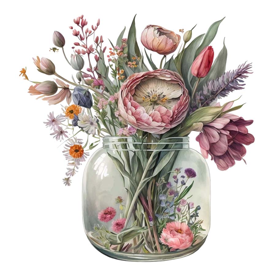 Nurtured Blooms: Bunch of Flowers