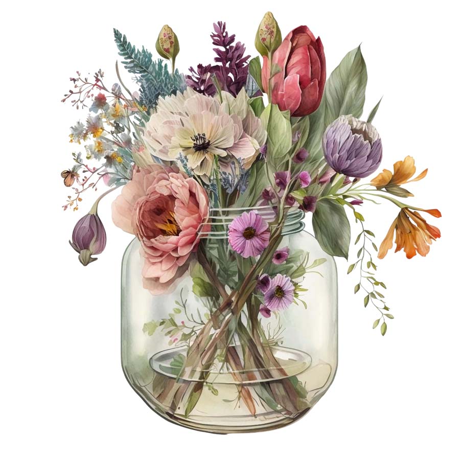 Nurtured Blooms: Bunch of Flowers