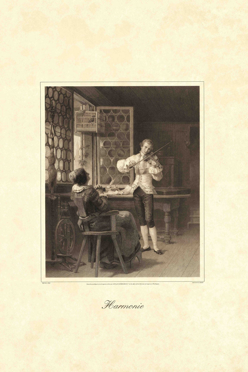 Harmonie. Young Man In Eighteenth Century Dress Playing A Violin