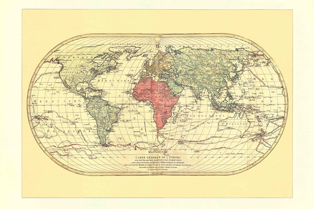 World Map Of 1782