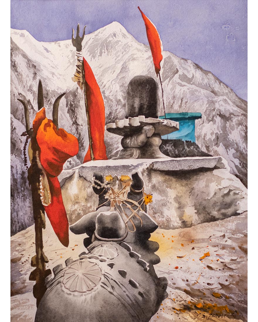 Kedarnath - Water Colour Painting