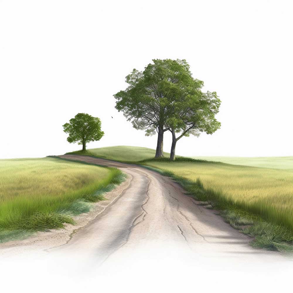 Winding Road Through Agricultural Fields