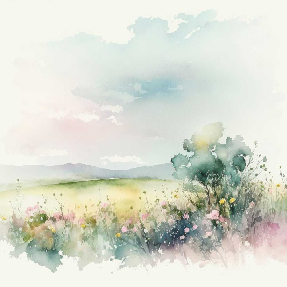 Landscape of Wildflower Field