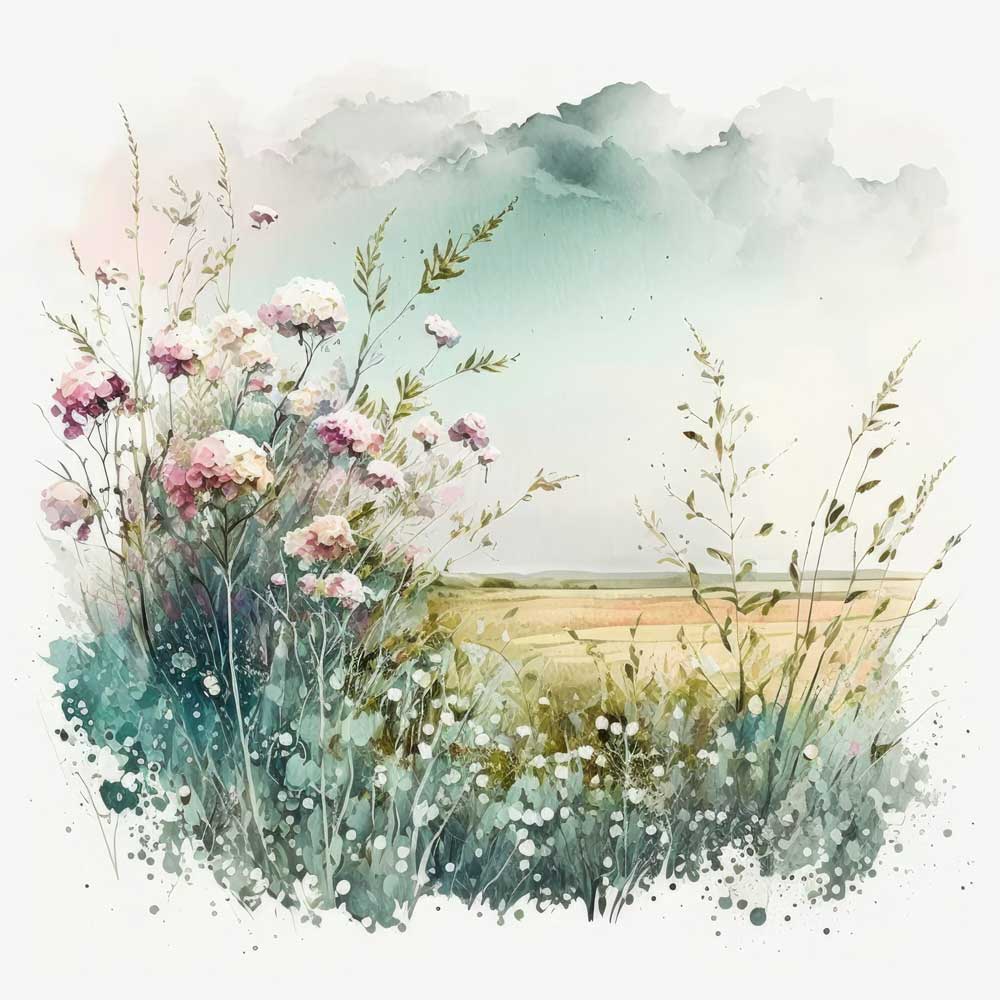 Landscape of Wildflower Field
