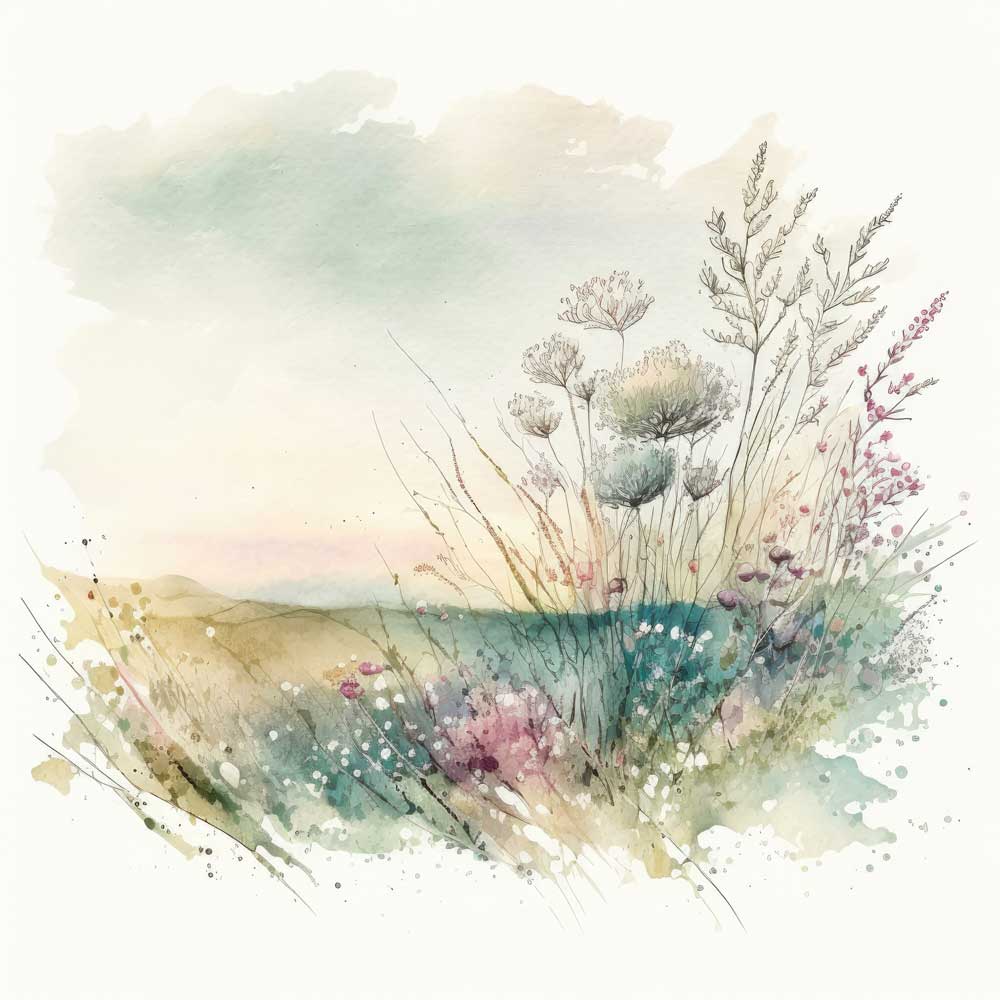 Landscape of Wildflower Field