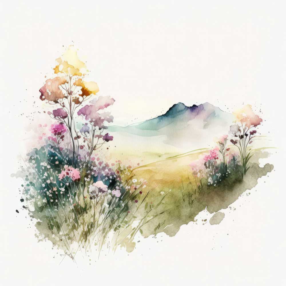 Landscape of Wildflower Field