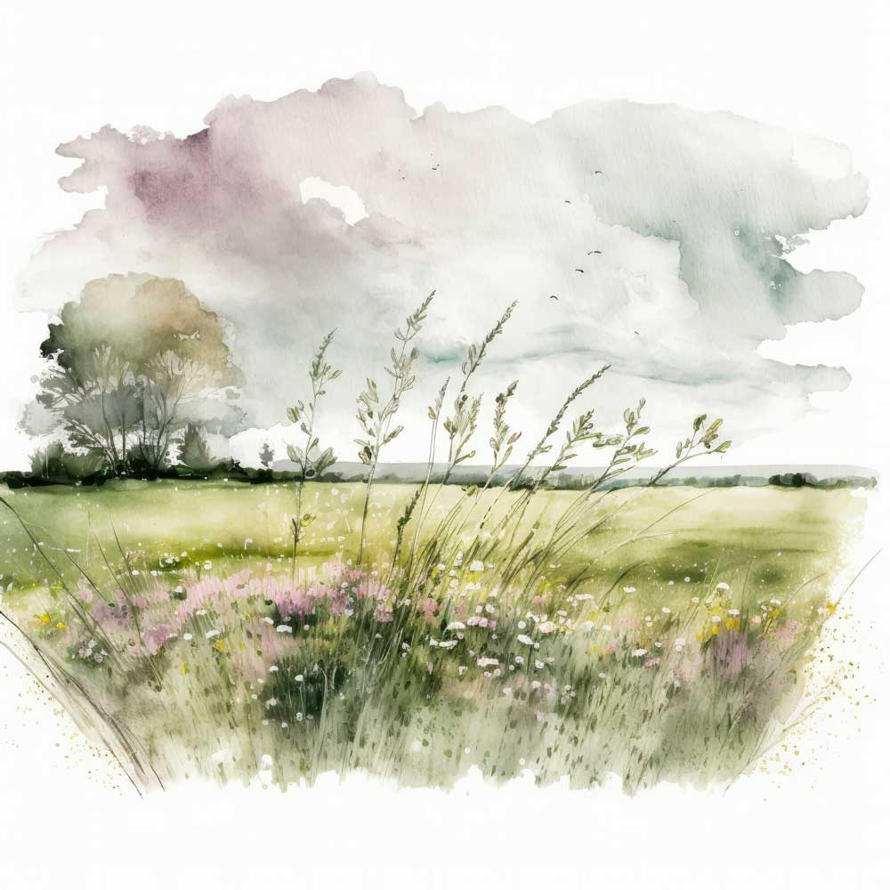 Landscape of Wildflower Field