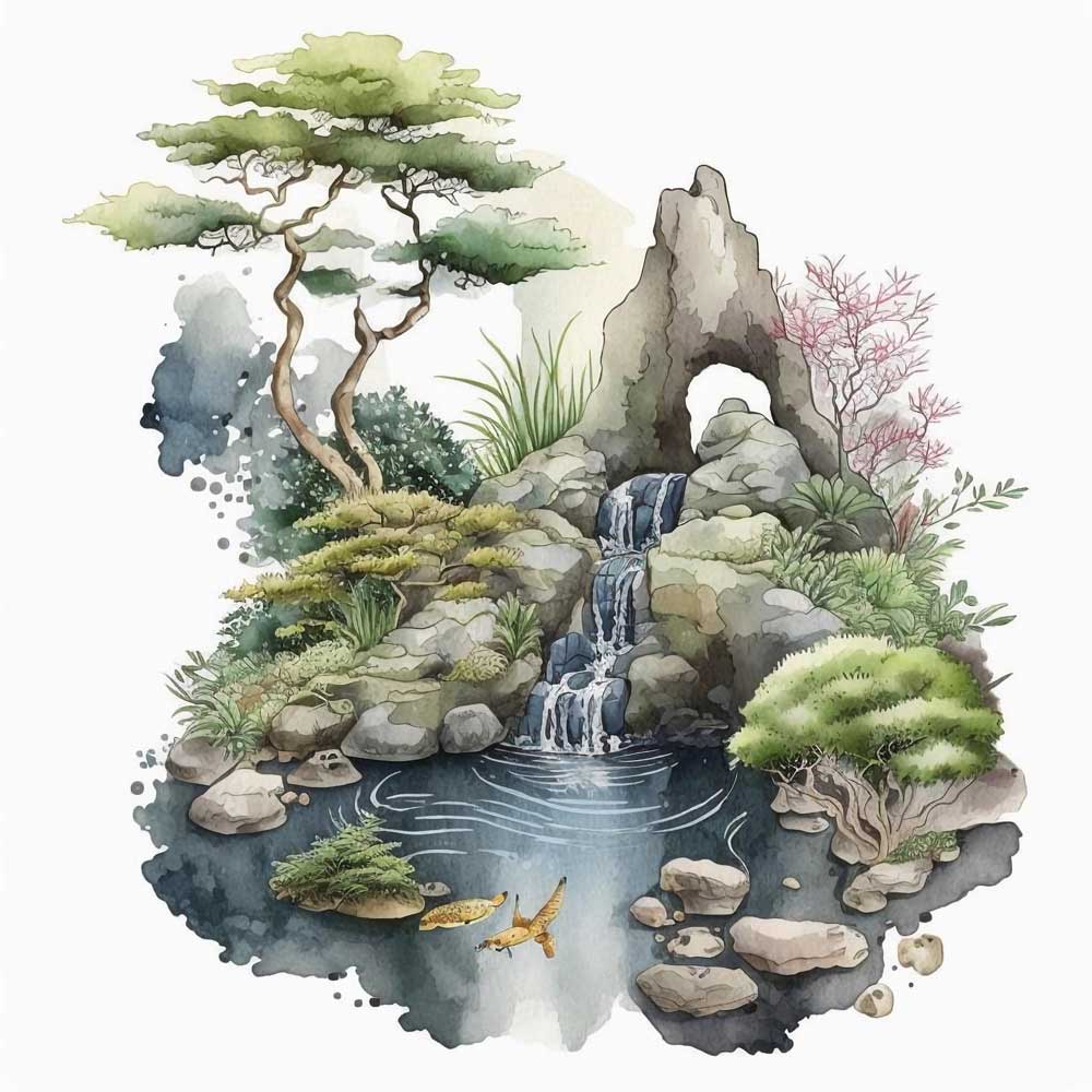 Waterfall in Zen Garden