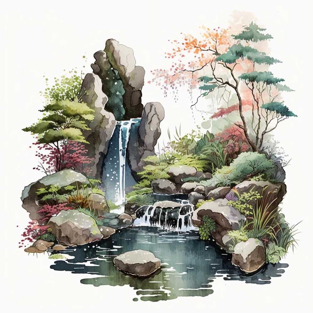 Waterfall in Zen Garden