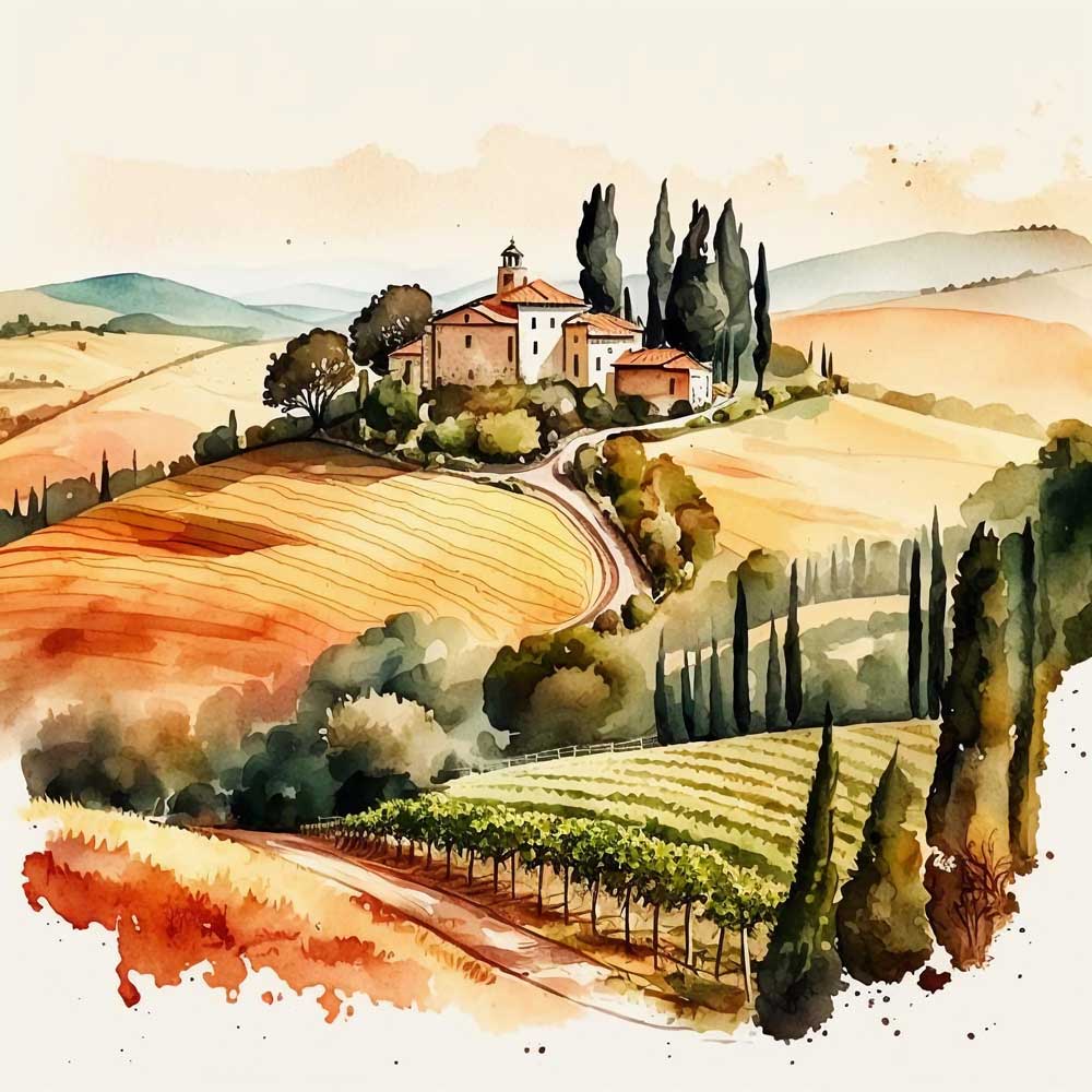 Village in the Region of Tuscany