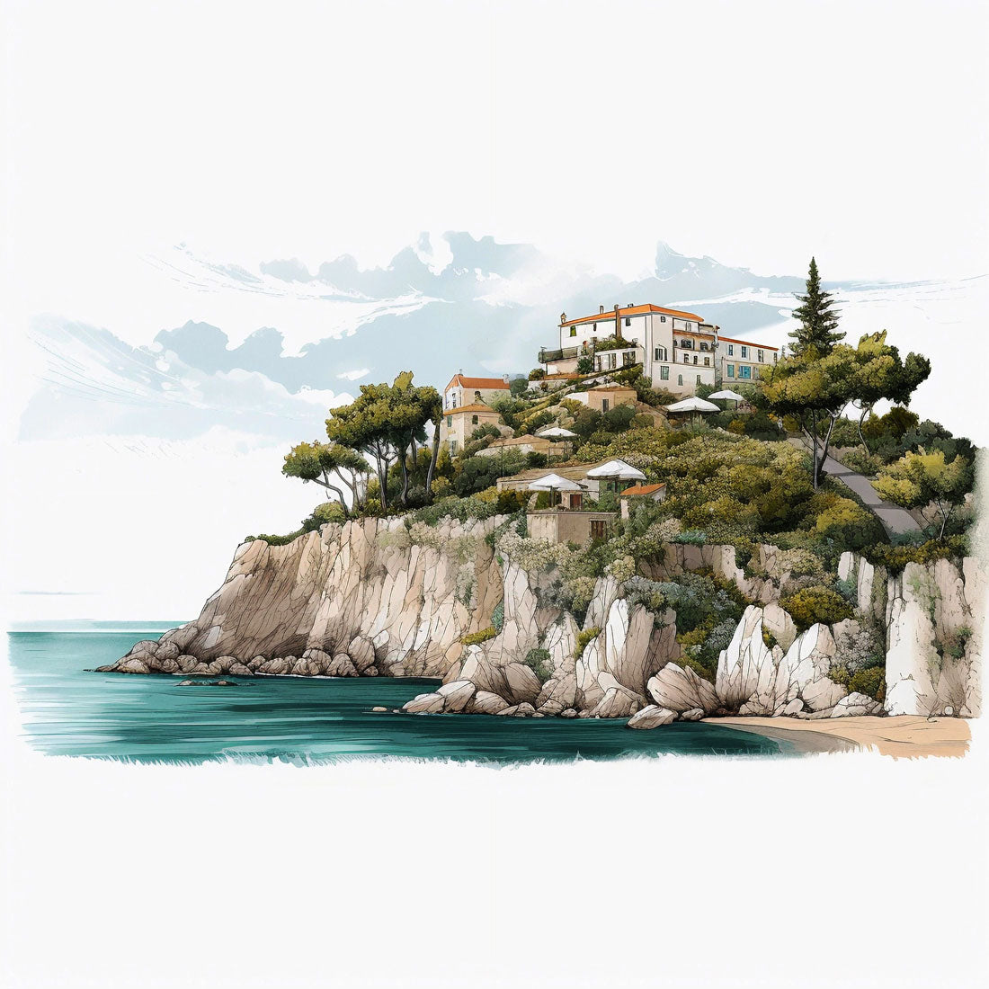 Beautiful view over Old Seaside Village