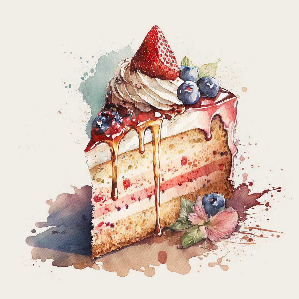 Rainbow Cake Slice Print