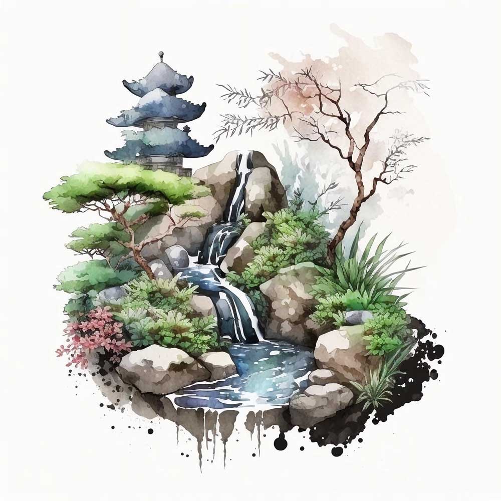 Waterfall in Zen Garden
