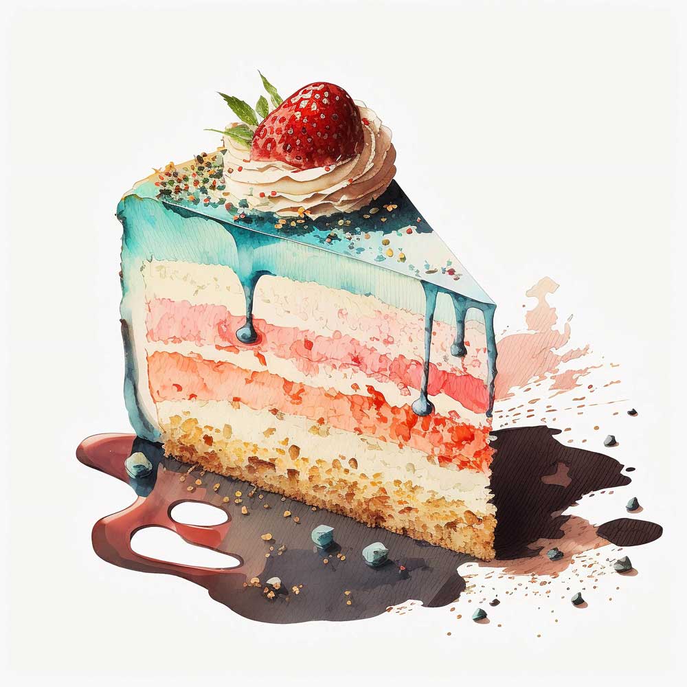 Rainbow Cake Slice Print